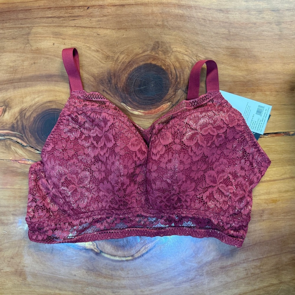 NEW Knix Women's Bra Lace Longline XXXL+ Wireless Lace Back Closure Padded
